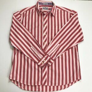 Robert Graham Men Designer 100% Cotton Button Multi-Color XL Striped Shirt